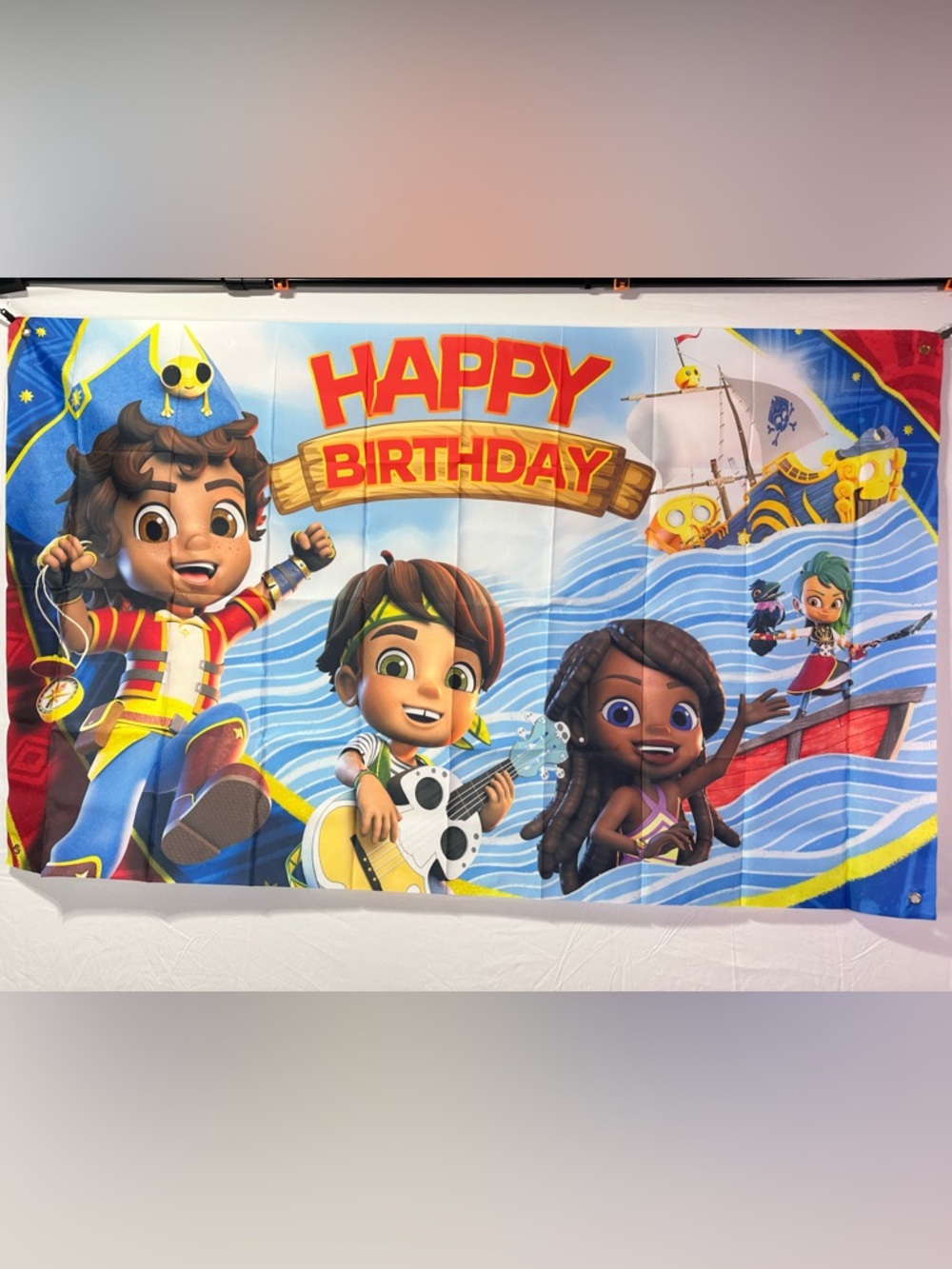 Santiago Of The Seas Happy Birthday Backdrop Banner 5x3Ft.